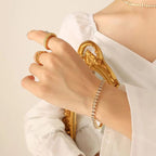 Fashion Gold Plated Bracelet with Zirconia Other Stainless Steel Jewelry Unisex Women My Store