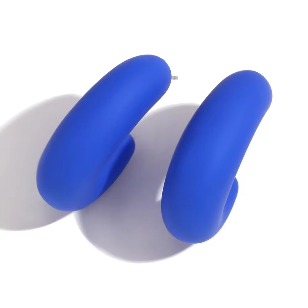 Colorful ABS Resin Spring Jewelry Enamel Hoop Earrings Stainless Steel Jewelry Gifts for Women My Store