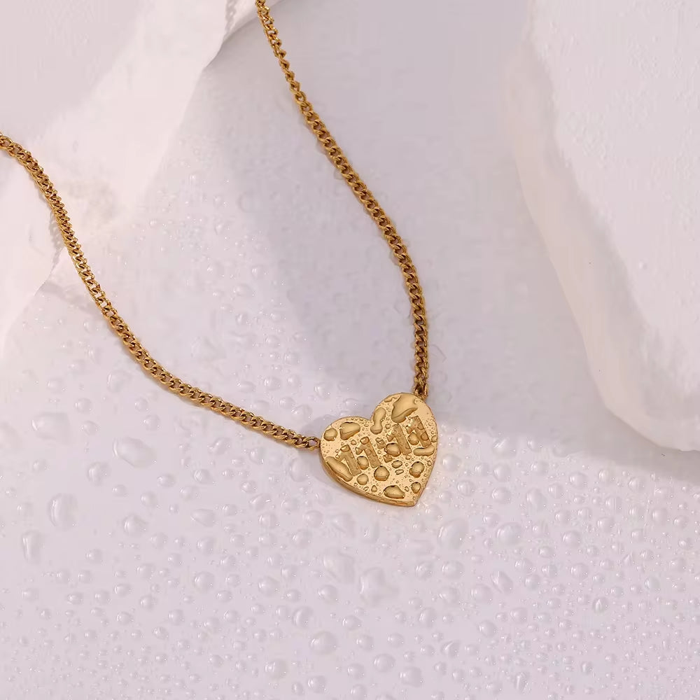 11:11 Heart Pendant Necklace Gold Plated Stainless Steel Jewelry Custom Collier En Acier Inoxydable My Store