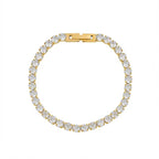 Waterproof Jewelry Stainless Steel 18K Gold Plated Tennis Gypsophila CZ Cubic Zirconia Bracelets Ladies My Store