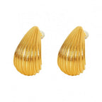 JEWELRY EH43-EH45-EH48 Wholesale Striped Earrings Stainless Steel 18K Gold Plated Fashion Jewelry Earrings for Women My Store