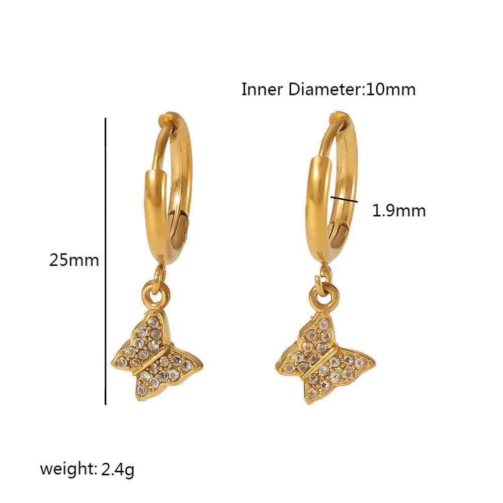 Shiny 18K Gold Hoop Cz Huggie Plated Woman Iced Out Trendy Stainless Steel Jewellery Wholesale Earring for Women My Store