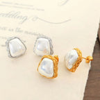 JEWELRY Eh281French Set Pearl Earrings New Square Coloured Beads Earrings Irregular Earrings My Store