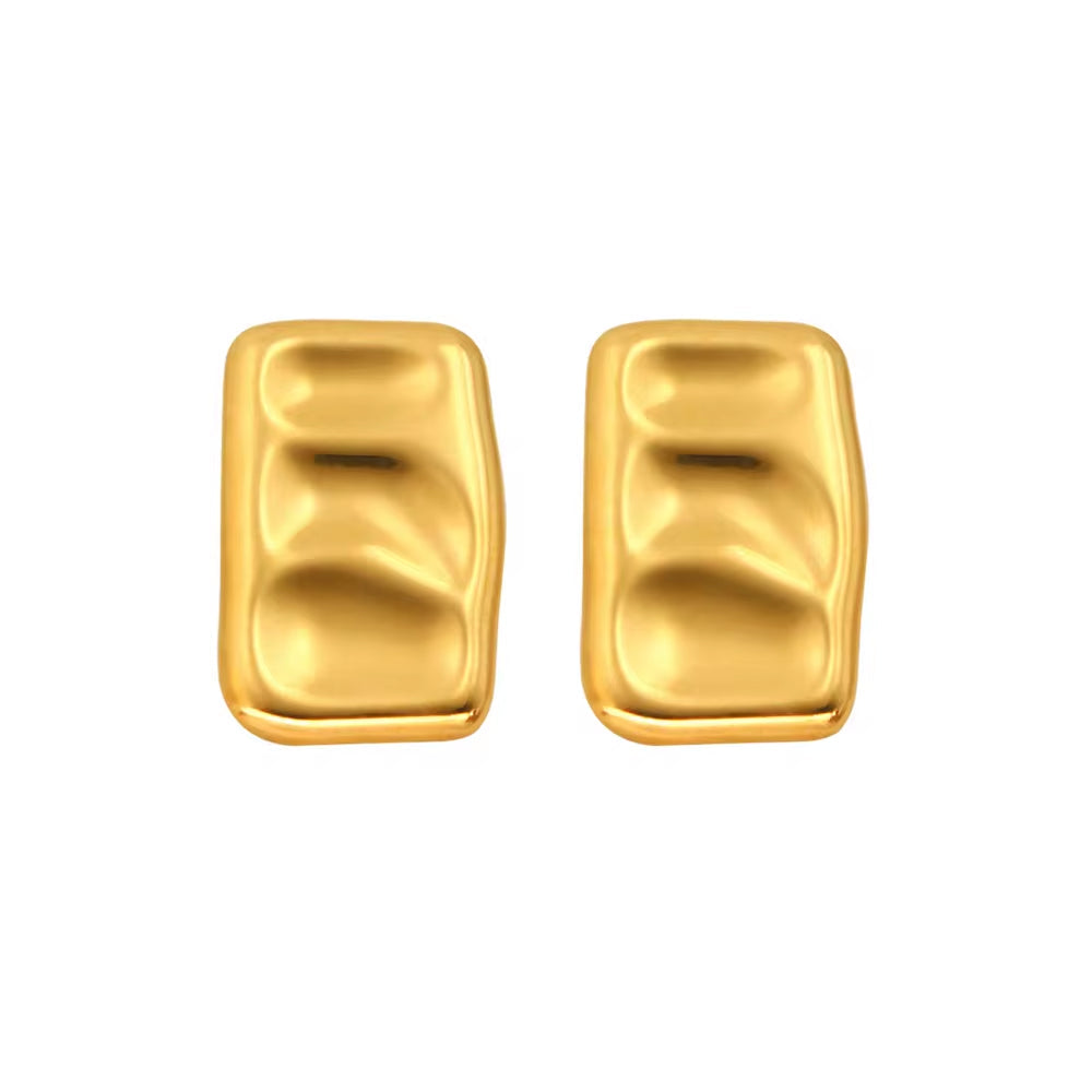 Unique Square High Quality Stainless Steel Pea Pod Earrings Stylish 18K Gold Color Women'S Gift LOW MOQ My Store