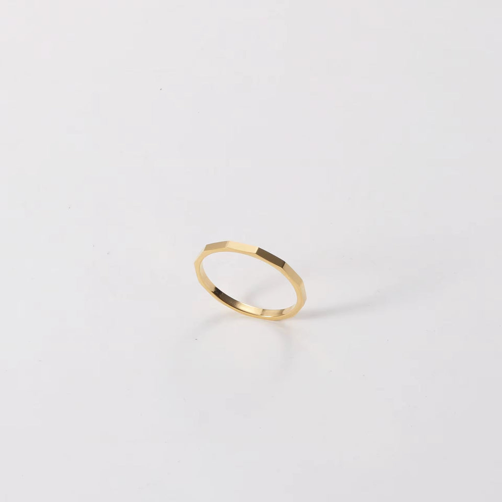 High End 18K Gold Plated Tungsten Stainless Steel Tangent Plane Dainty Rings for Women Finger Ring Non Tarnish My Store