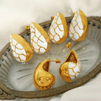 JEWELRY EH145 Wholesalers 18K Gold Plated Stainless Steel Teardrop Shape Oil Drop Colorblock Earrings My Store