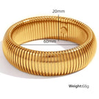 JEWELRY Fashion Stainless Steel Wide Face Bracelet Trendy Color Blocking Bracelet Stretchy Snake Bone for Women My Store