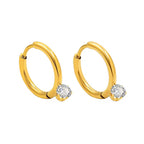 18K Gold Plated Stainless Steel Circle Clip on Earrings Titanium Steel Cubic Zirconia Huggie Hoop Earrings for Women Jewelry My Store