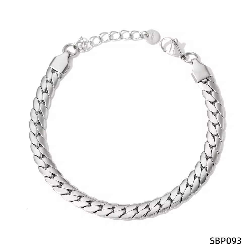 High Quality Simple 6.5Mm Width NK Cuban Chain Necklace PVD Plated Waterproof Bracelet Stainless Steel Jewelry Sets for Women My Store