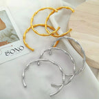 JEWELRY XL72-SZ58 Wholesale Thin Bamboo Open Collar Bangles Fashion Necklace Stainless Steel Plated 18K Gold My Store