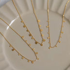 Waterproof 18K Gold Plated Stainless Steel Waterdrop Statement Stackage Necklace Link Chain Block Square Necklace for Women My Store