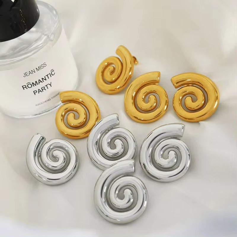 JEWELRY EH165 Made in China Vintage Stainless Steel 18K Gold Plated Swing Back Conch Earrings for Women My Store