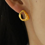 JEWELRY EH79 Korean Version of the Bear Footprint Earrings Stainless Steel Simple Earrings for Women My Store