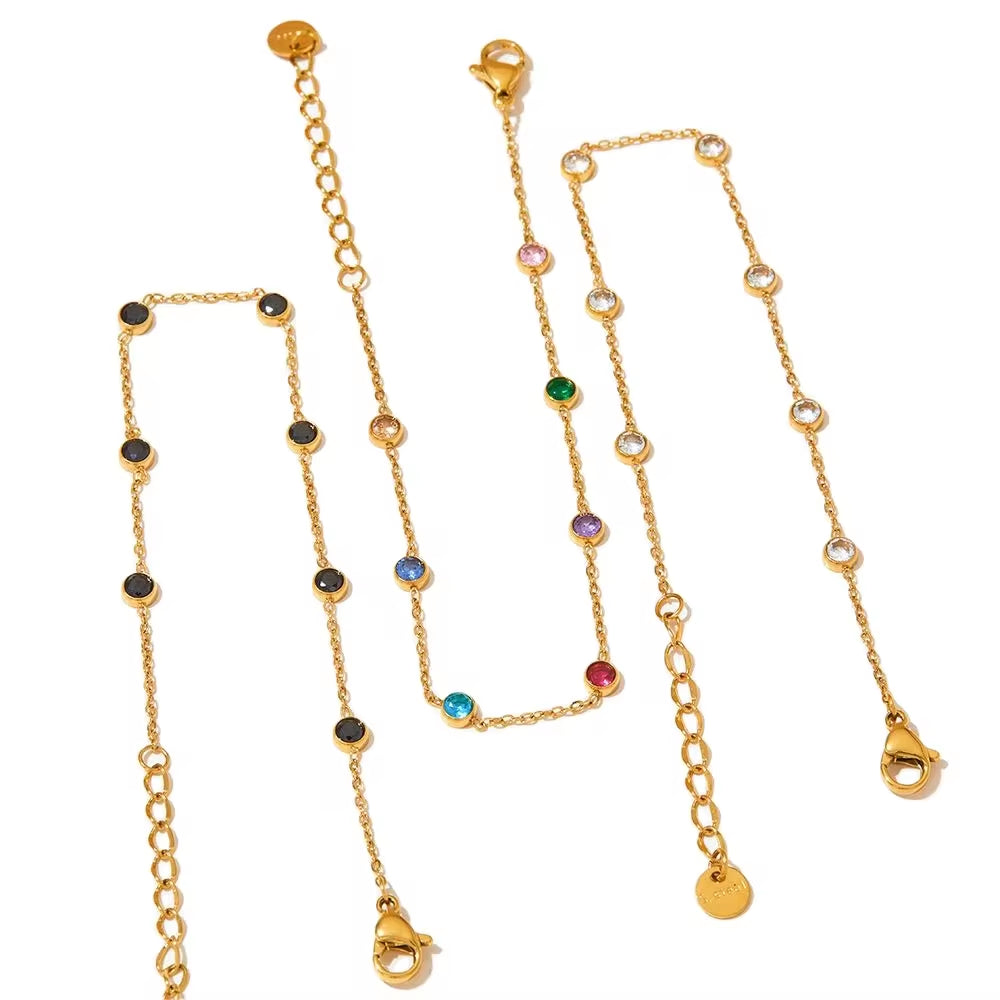 Wholesale Fashion Jewelry Stainless Steel Zircon Beach Anklet Foot Jewelry Stainless Steel Anklet for Women My Store