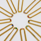 Exquisite Stainless Steel 18K PVD Gold Plated Emerald Gemstone Birthstone Pendant Cubic Zircon Choker Necklace Jewelry My Store