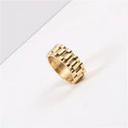 Stainless Steel 18K Gold Plated Watch Band Rings Waterproof Watch Belt Finger Rings My Store
