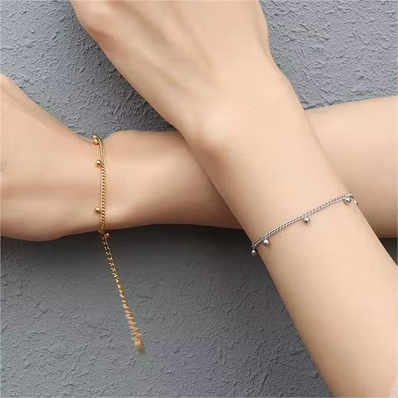 18K Gold Plated Stainless Steel Jewelry Charm Gold Bracelet for Women Ladies My Store