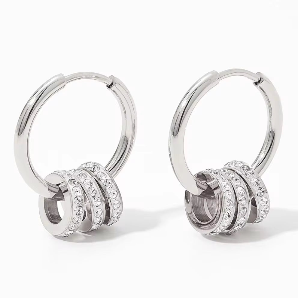 Trendy Multi-Circle Earrings Jewelry Women Dismountable Hoop Stainless Steel Earrings My Store