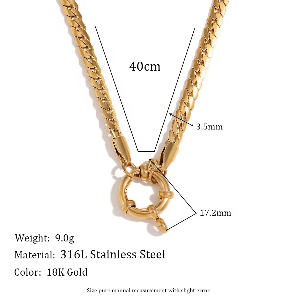 Fashion Jewelry Necklaces Gold Plated Chain Necklace for Man Women Stainless Steel Choker My Store