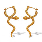 JEWELRY EH94 Factory Hot Sale Snake Cross over Surround Earrings Temperament Earrings 18K Gold Plated My Store