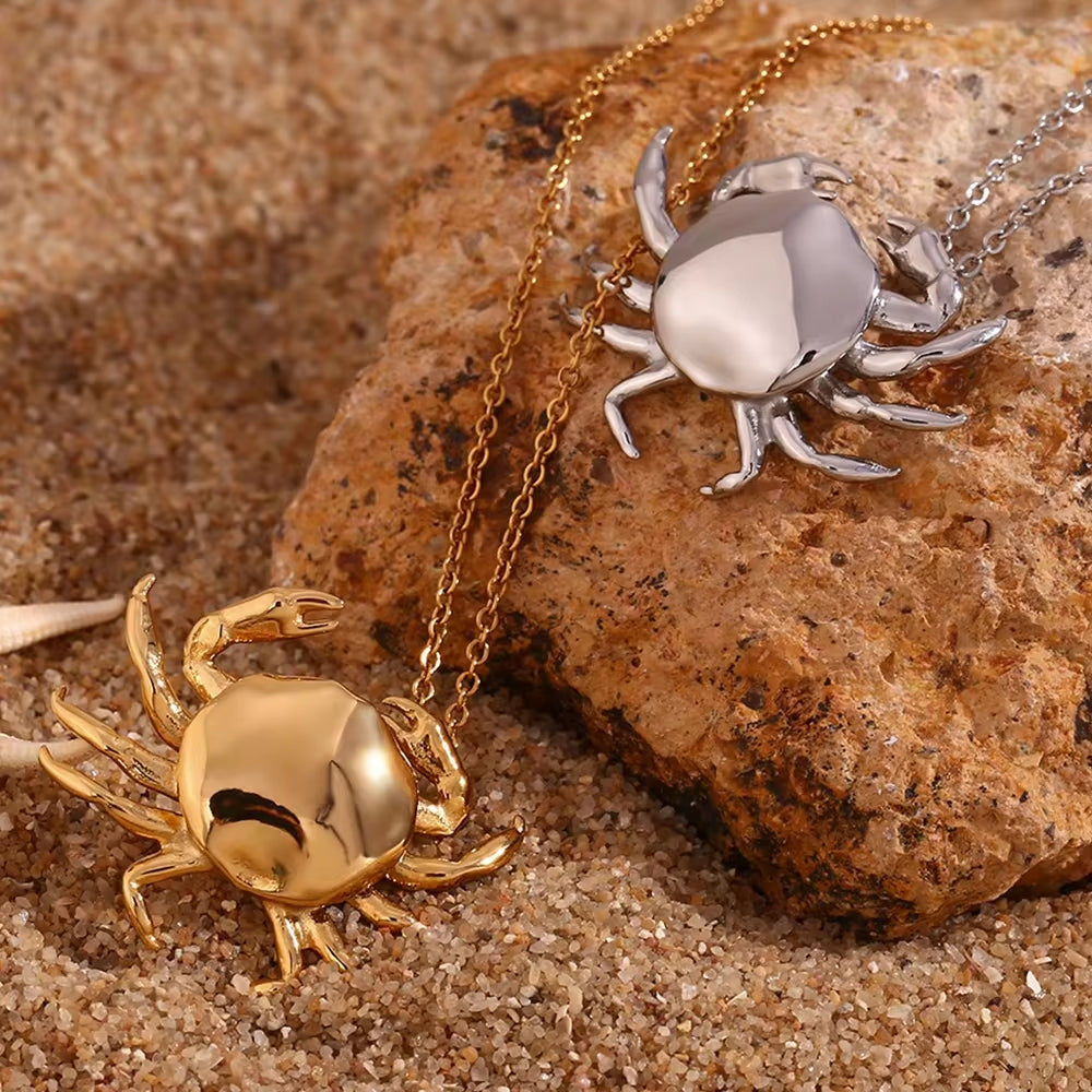 Crab Pendant Necklace 18K Gold Plated Stainless Steel Jewelry Christmas Gift Ideas 2024 My Store