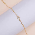 18K PVD Gold Plated Waterproof Stainless Steel Paper Clip Chain round Zirconia Bracelet for Women Wholesale Jewelry My Store