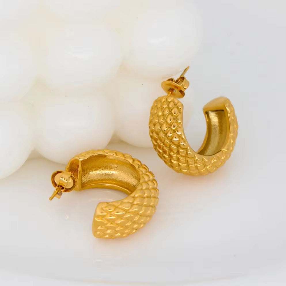 Hawaiian Style Pineapple Ananas Jackfruit Summer Fruit Shape Stainless Steel Stud Earrings Waterproof My Store