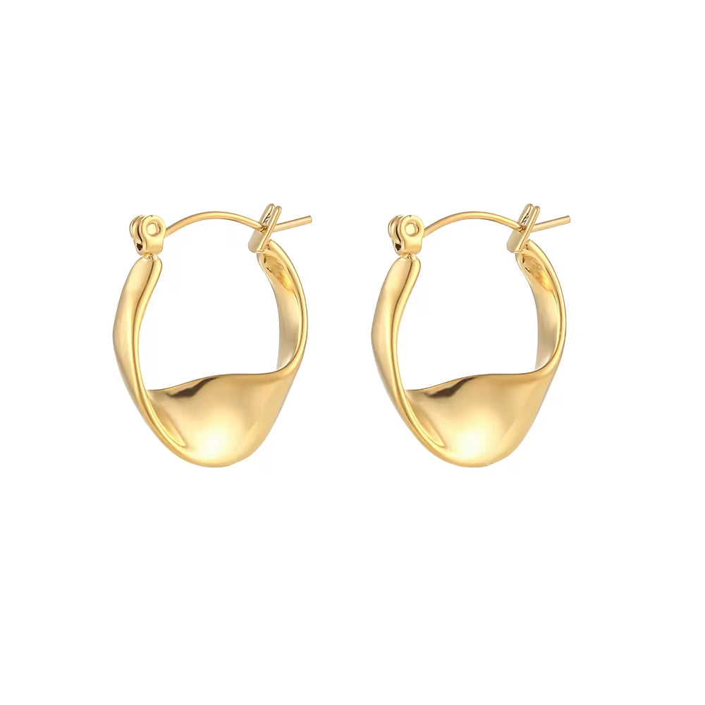 Irregular Hoop Earring 18K Gold Plated Stainless Steel Tarnish Free Wholesale Designer Inspired Earrings My Store