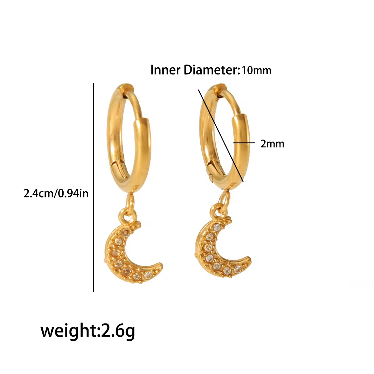 Shiny 18K Gold Hoop Cz Huggie Plated Woman Iced Out Trendy Stainless Steel Jewellery Wholesale Earring for Women My Store