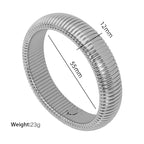 JEWELRY Fashion Stainless Steel Wide Face Bracelet Trendy Color Blocking Bracelet Stretchy Snake Bone for Women My Store