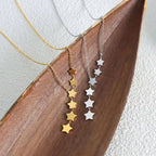 Korean Sweet Gold Plated Star Tassel Charm Pendant Light Luxury Titanium Steel Collarbone Necklace for Women My Store