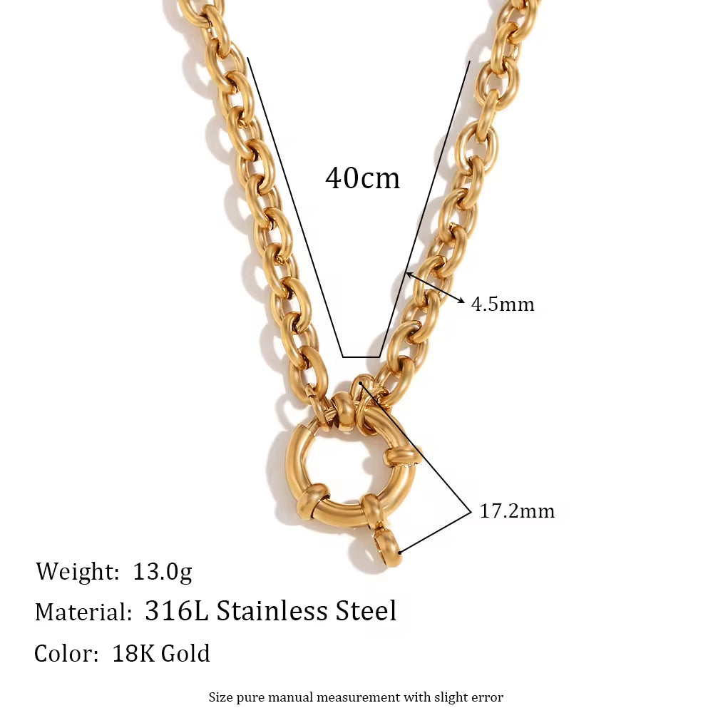 Fashion Jewelry Necklaces Gold Plated Chain Necklace for Man Women Stainless Steel Choker My Store