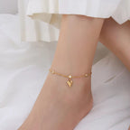 Wholesale New Zircon Three-Dimensional Love Heart Pendant 18K Gold Plated Ankle Chain Foot Jewelry Anklets My Store