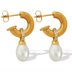 JEWELRY EH206 High Quality Cheap Price French Vintage C-Shape Geometric Earrings Gumdrop Earrings My Store