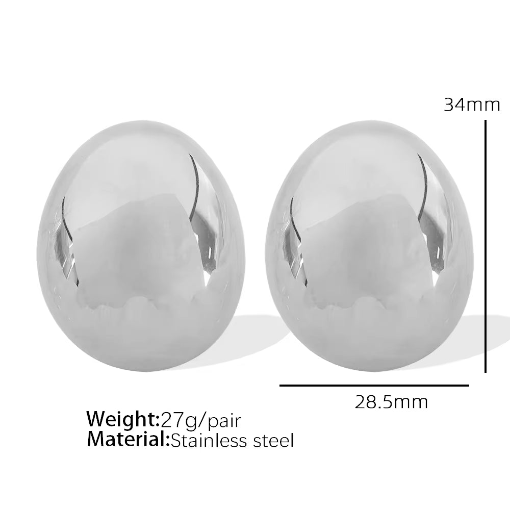 JEWELRY EH148-EH149 Fashion Texture Three-Dimensional Oval Earrings Simple Versatile Earrings for Women My Store