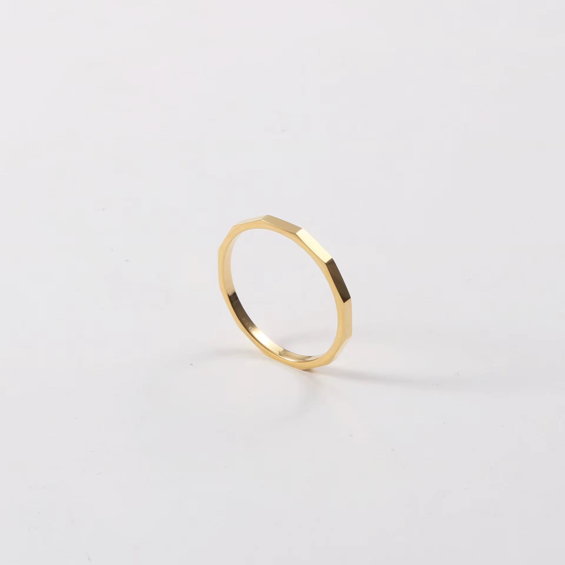 High End 18K Gold Plated Tungsten Stainless Steel Tangent Plane Dainty Rings for Women Finger Ring Non Tarnish My Store