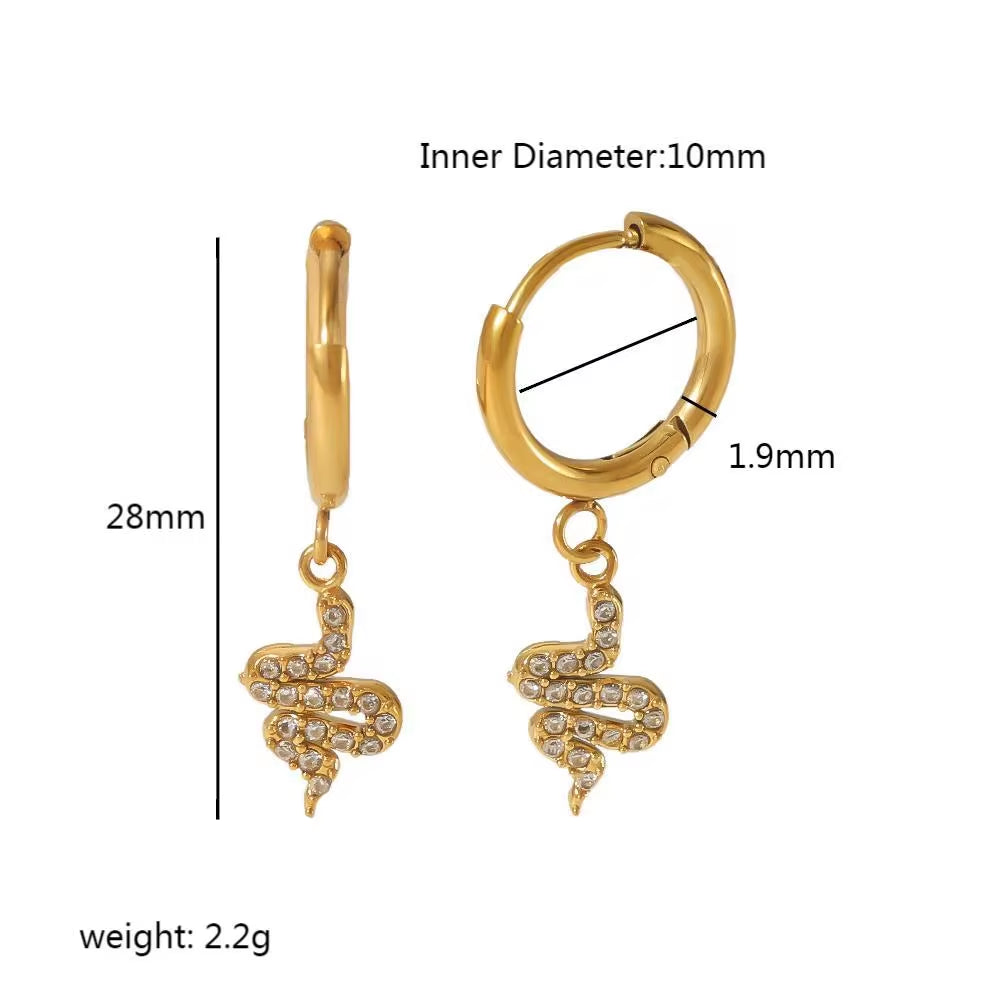 Shiny 18K Gold Hoop Cz Huggie Plated Woman Iced Out Trendy Stainless Steel Jewellery Wholesale Earring for Women My Store