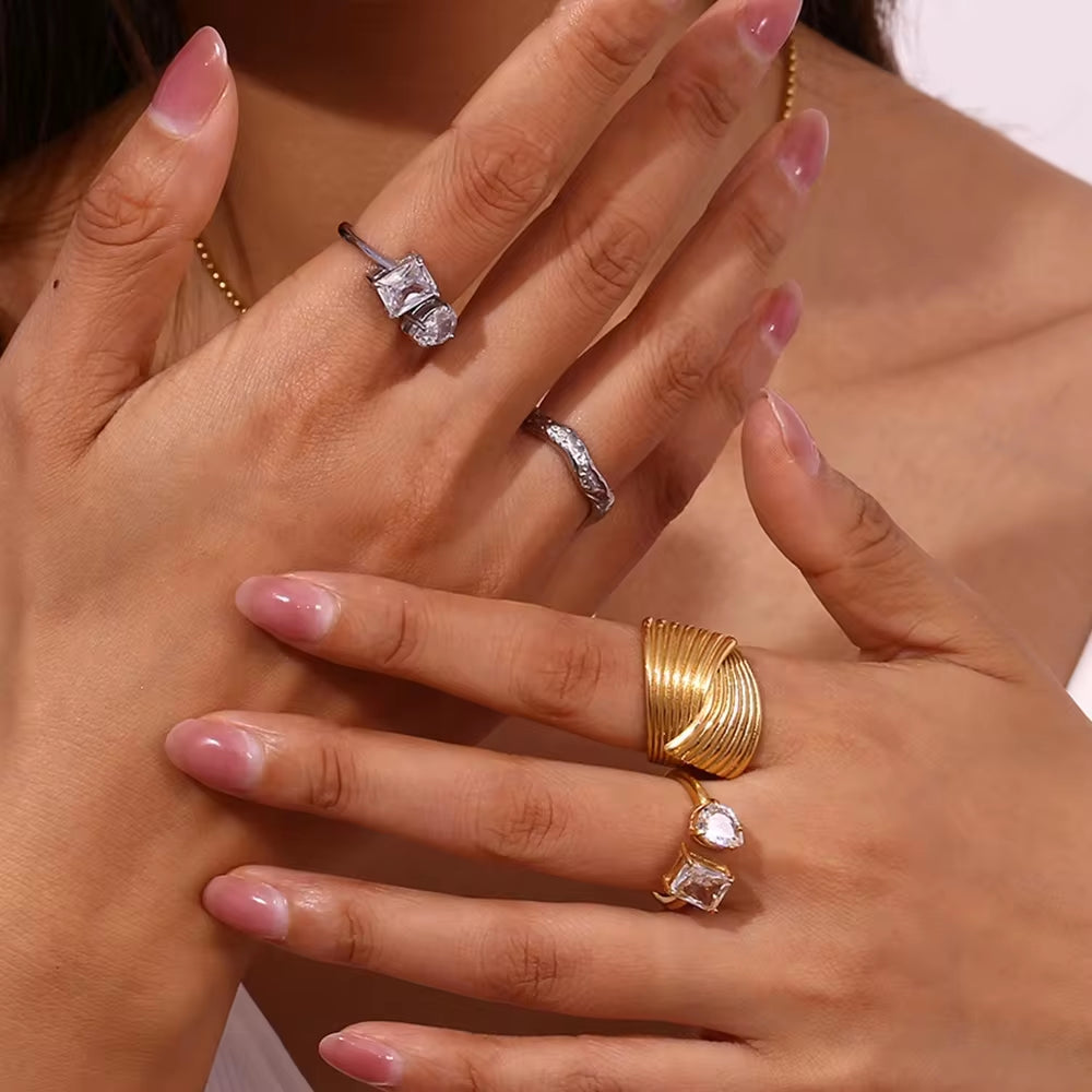 Engraved Cross Signet Ring Gold Plated Statement Jewelry Valentine Jewelry Stainless Steel Rings My Store