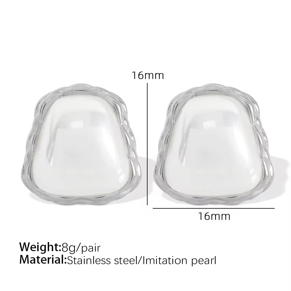 JEWELRY Eh281French Set Pearl Earrings New Square Coloured Beads Earrings Irregular Earrings My Store