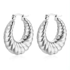 Wholesale Waterproof 18K PVD Stainless Steel Chunky Hollow Croissant Hoop Earring Statement Earring FJER0002 My Store