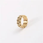 Stainless Steel 18K Gold Plated Watch Band Rings Waterproof Watch Belt Finger Rings My Store