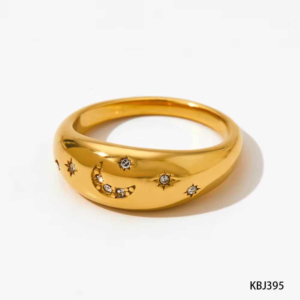 New Arrival Design Chunky Star Zircon North Star Rings Waterproof & Tarnish Free Stainless Steel Jewelry Rings My Store