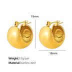 JEWELRY EH236 Customize Stainless Steel Gold Plated 18K U Shaped Drop Earrings Glossy round Ball Earrings for Women My Store