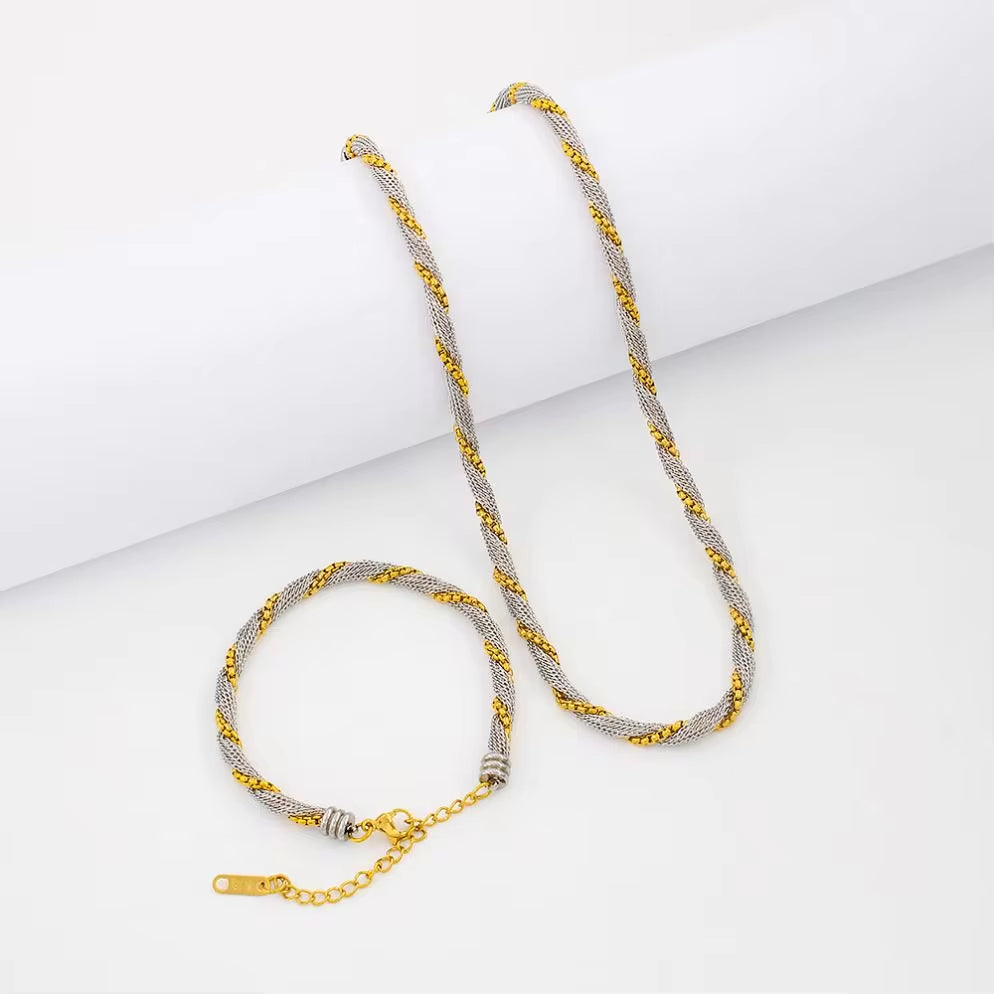 High Quality 316L Stainless Steel Two-Tone Necklace Elegant Fashion Trendy Collar Jewelry 2024 NEW My Store