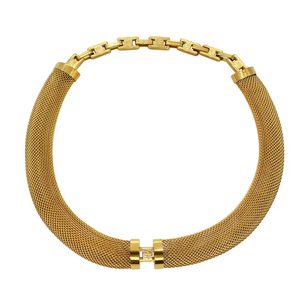 Luxury Chunky Mesh Stainless Steel Choker Necklace Fashion Women'S PVD Plated Gold Silver Color Jewelry Waterproof My Store