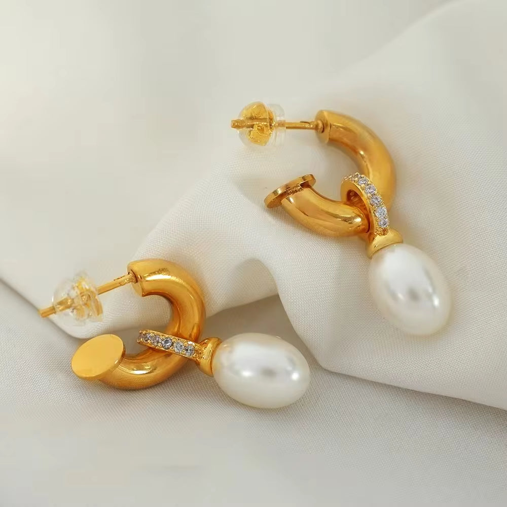 JEWELRY EH206 High Quality Cheap Price French Vintage C-Shape Geometric Earrings Gumdrop Earrings My Store