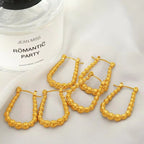 JEWELRY EH170-1 High Fashion Fashion Street Fashion Inverted Triangles Geometric Earrings round Patchwork My Store