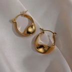 Irregular Hoop Earring 18K Gold Plated Stainless Steel Tarnish Free Wholesale Designer Inspired Earrings My Store