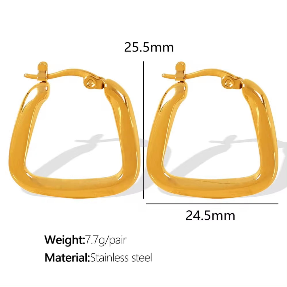 JEWELRY EH292-5 Factory Hot Sale 18K Gold Plated Geometric Zirconia Earrings Fashion Design Premium Earrings My Store