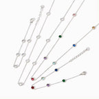 18K Gold-Plated Stainless Steel Thin Chain Ladies Elegant Zircon Bracelet Necklace Set My Store